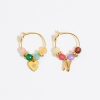 Abecedario | BIMBA Y LOLA Pendientes Letra N Piedras Multicolores